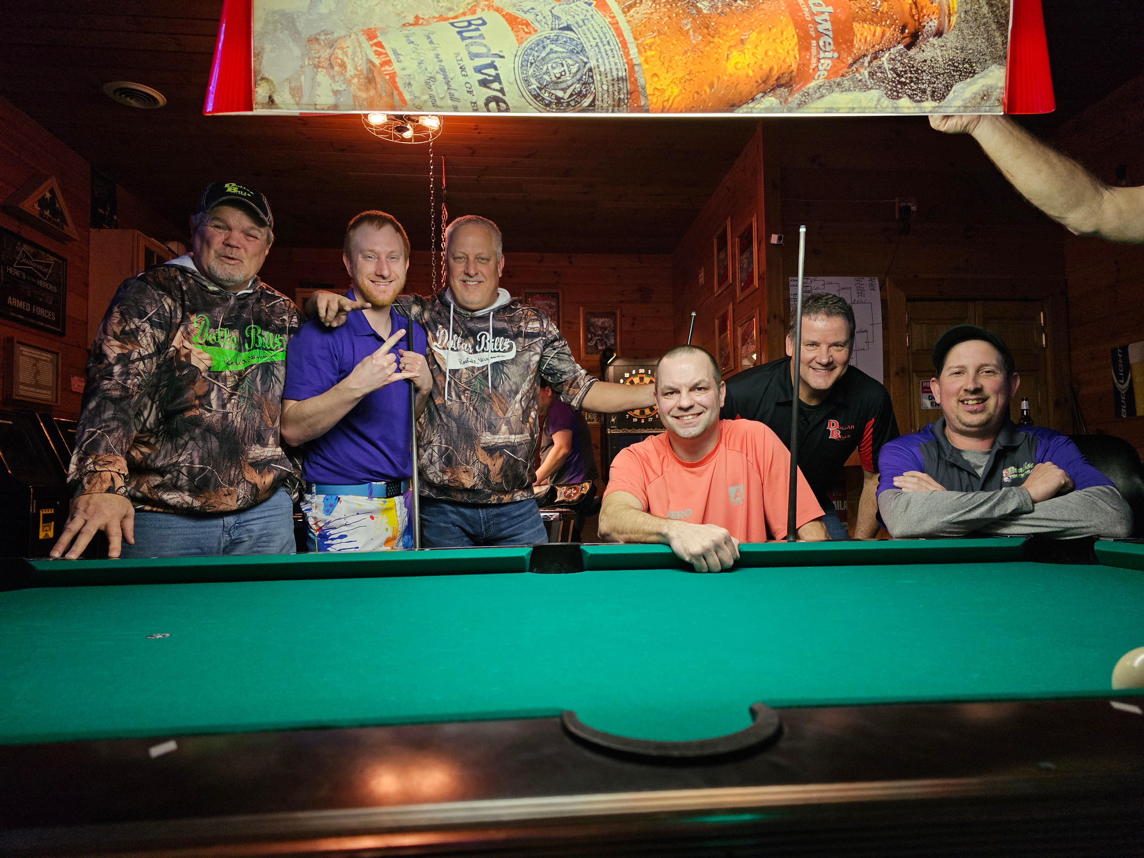 Kevin with pool teammates Tommy and Shawn